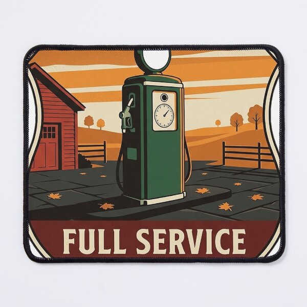 Item preview, Full Service Vintage Gas Pump Autumn Country Station Crest Sticker designed and sold by DetourDgn.