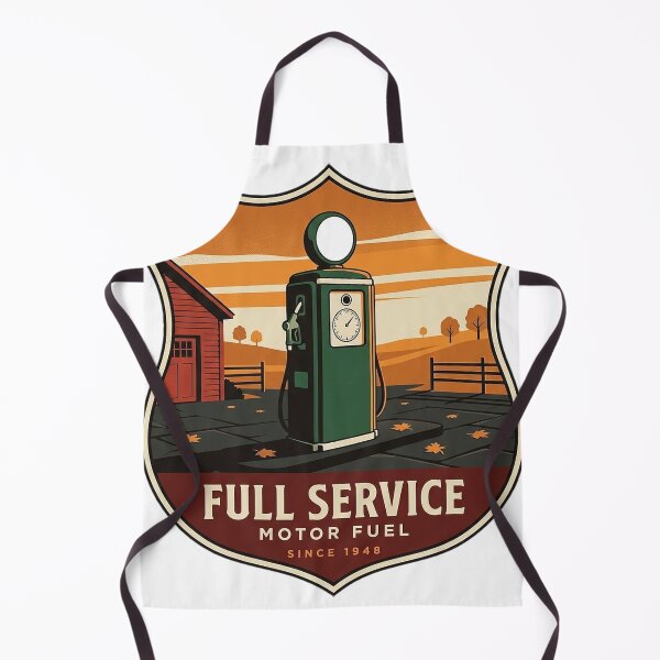 Item preview, Full Service Vintage Gas Pump Autumn Country Station Crest Sticker designed and sold by DetourDgn.