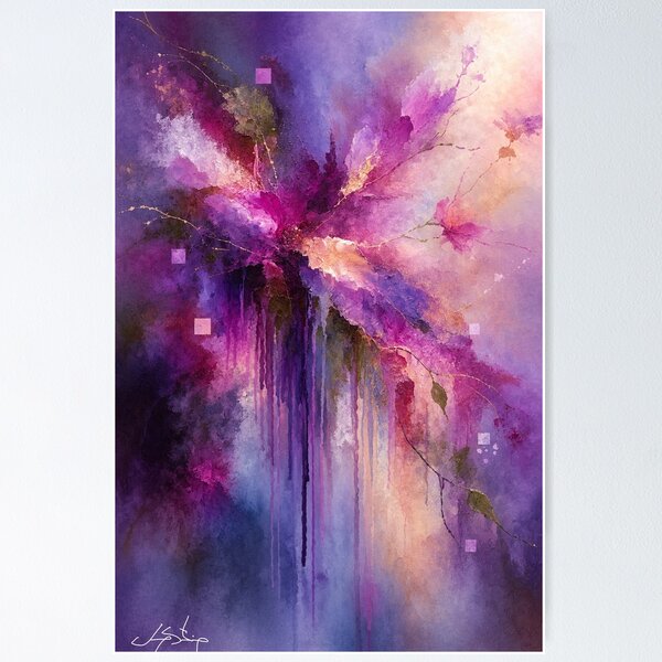 Item preview, Ethereal Symphony Purple Magenta Abstract Art designed and sold by Joey Santiago.