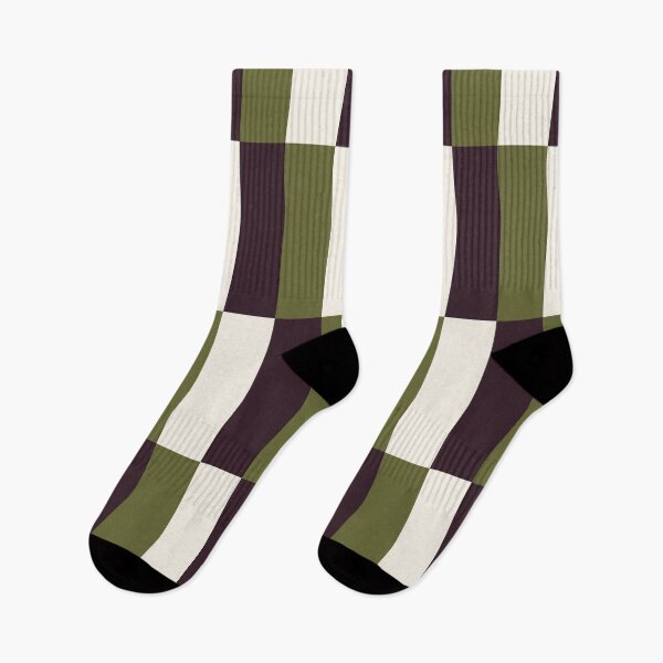 Item preview, Minimal Geometric Rectangles Lines 17 | Stripe Grid Olive Plum Cream designed and sold by MarleneCanto.