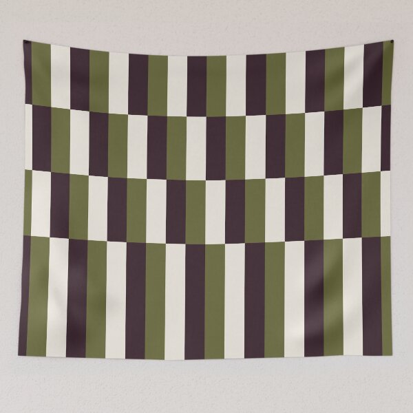 Item preview, Minimal Geometric Rectangles Lines 17 | Stripe Grid Olive Plum Cream designed and sold by MarleneCanto.