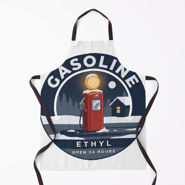 Item preview, Winter Night Vintage Gas Pump Snowy Retro Gasoline Circle Sticker designed and sold by DetourDgn.