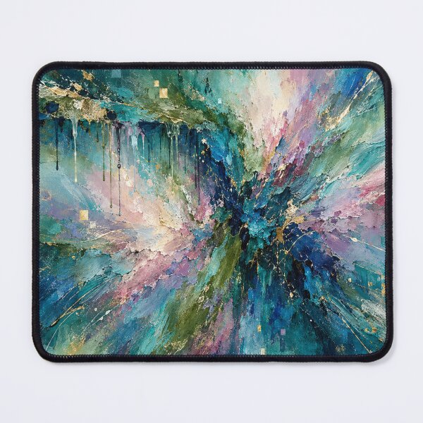 Item preview, Celestial Resonance - Emerald Green Teal Gold Abstract Art designed and sold by Joey Santiago.
