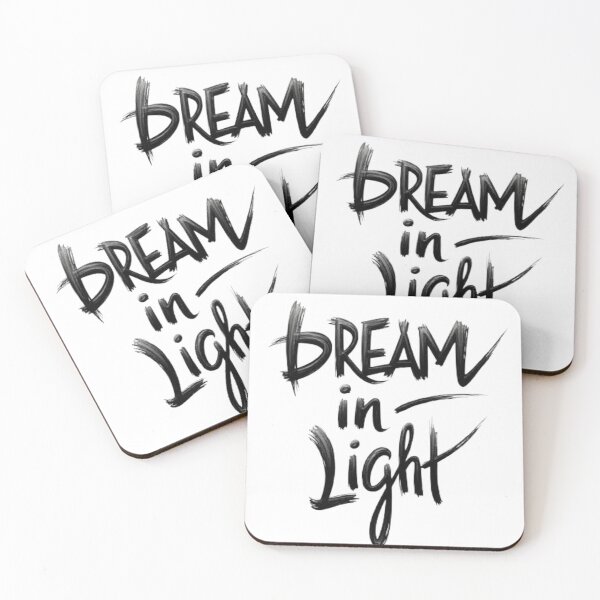 Item preview, DREAM IN LIGHT Black Ink Hand Lettering Design designed and sold by Qubivibe.