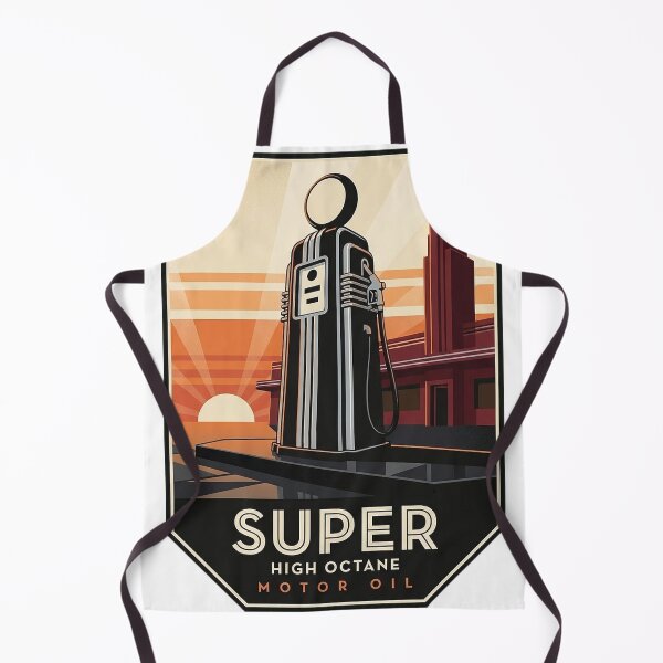 Item preview, Art Deco Vintage Gas Pump Super High Octane Sunset Emblem Sticker designed and sold by DetourDgn.