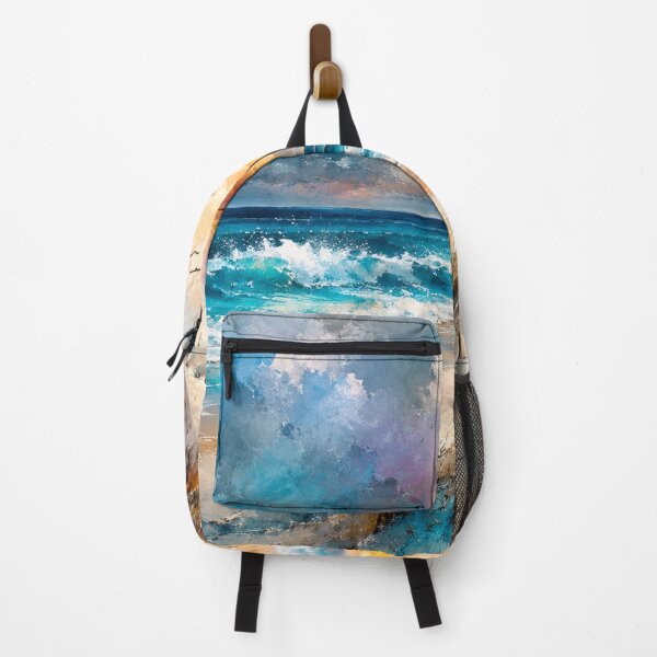 Item preview, Golden Tides at Twilight - Teal and Gold Coastal Sunset Ocean Art designed and sold by Joey Santiago.