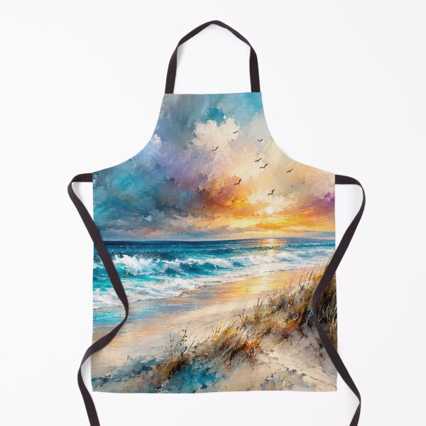 Item preview, Golden Tides at Twilight - Teal and Gold Coastal Sunset Ocean Art designed and sold by Joey Santiago.