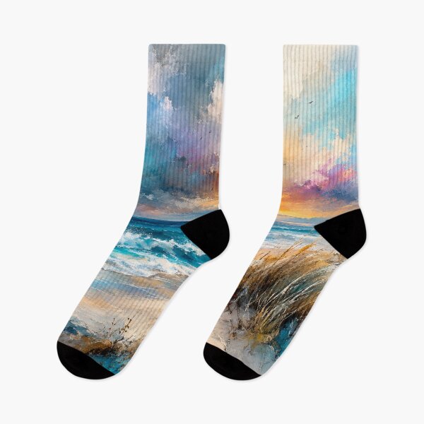 Item preview, Golden Tides at Twilight - Teal and Gold Coastal Sunset Ocean Art designed and sold by Joey Santiago.