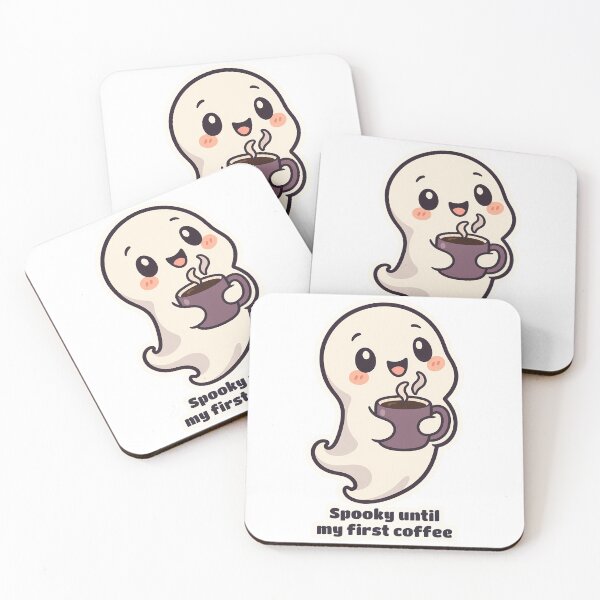 Item preview, Cute Ghost Spooky Until My First Morning Coffee designed and sold by OuqCreations.