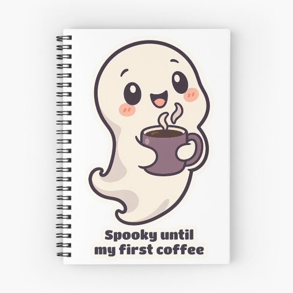 Item preview, Cute Ghost Spooky Until My First Morning Coffee designed and sold by OuqCreations.