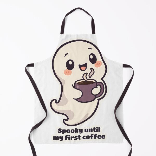 Item preview, Cute Ghost Spooky Until My First Morning Coffee designed and sold by OuqCreations.