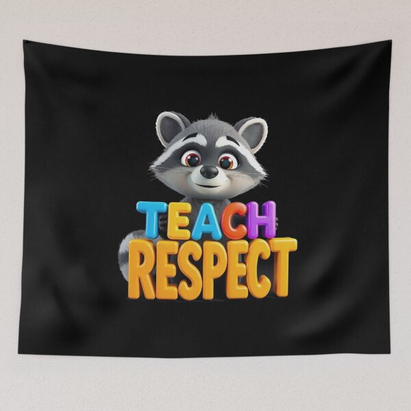 Item preview, Teach Respect - cartoon raccoon designed and sold by Stefrait-7.