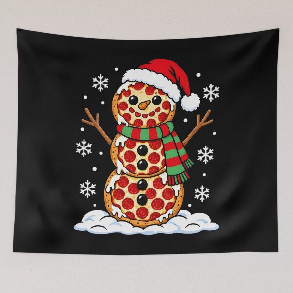 Item preview, Pizza Snowman - Santa Hat - Christmas Pizza Party - Funny designed and sold by clothesy7.