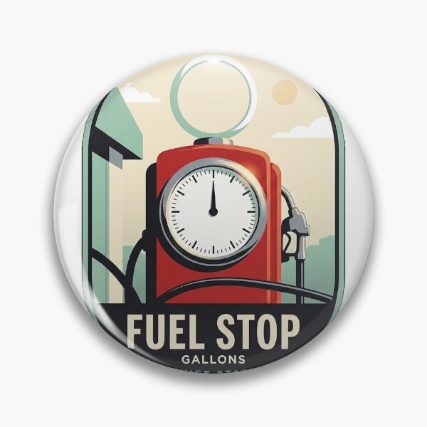 Item preview, Cherry Red Vintage Gas Pump Clock Dial Close Up Retro Fuel Stop Sticker designed and sold by DetourDgn.
