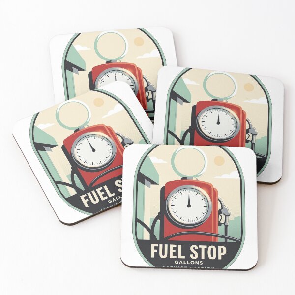 Item preview, Cherry Red Vintage Gas Pump Clock Dial Close Up Retro Fuel Stop Sticker designed and sold by DetourDgn.