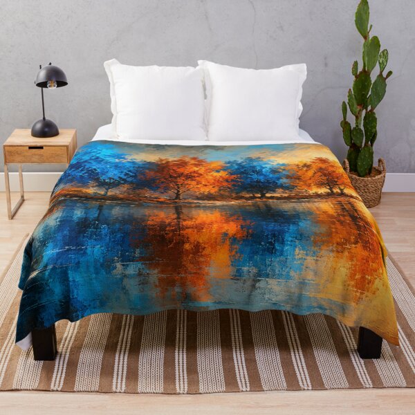 Item preview, Echoes of Gold and Sapphire - Blue and Gold Landscape Art designed and sold by Joey Santiago.