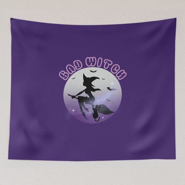 Item preview, Bad Witch Flying Broom Black Cat Halloween designed and sold by Canislupus80.