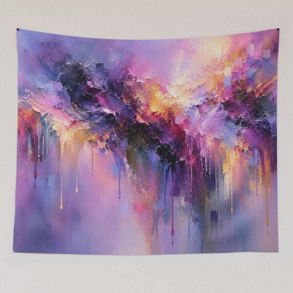 Item preview, Celestial Euphoria | Vibrant Purple & Gold Impasto Abstract designed and sold by Joey Santiago.