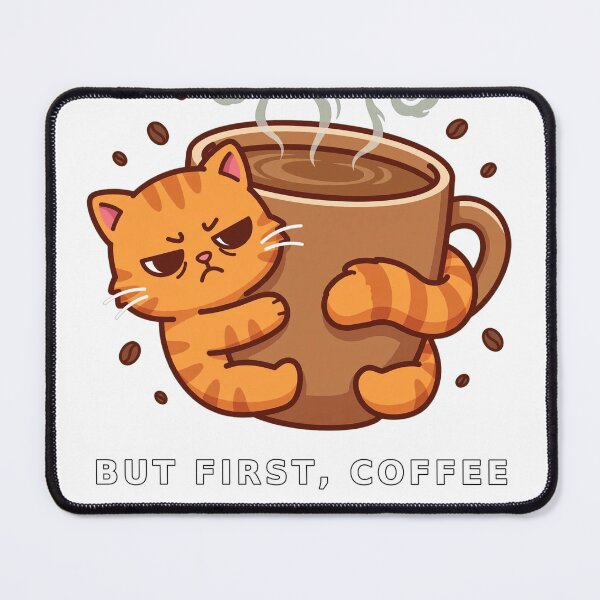 Item preview, But First Coffee Grumpy Cat Funny Design designed and sold by FYANSU.