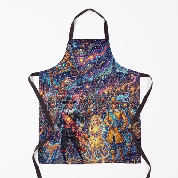 Item preview, Psychedelic Night Watch Painting Under a Full Moon Sky designed and sold by Lucid Dream Pixel.