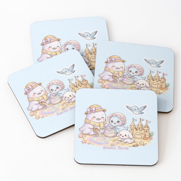 Item preview, Beach Boos - Cute Halloween Ghost Family Beach  designed and sold by Dhiraaj.
