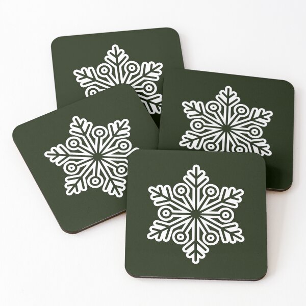 Item preview, Winter Snowflake Black Forest Green Seamless Pattern Art designed and sold by ​Jyoti Digital Artist.