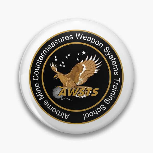 Item preview, US Navy Airborne Mine Countermeasures Weapon Systems Training School AWSTS Emblem    designed and sold by CharlieDesings.