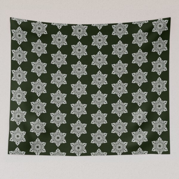 Item preview, Winter Snowflake Black Forest Green Seamless Pattern Art designed and sold by ​Jyoti Digital Artist.