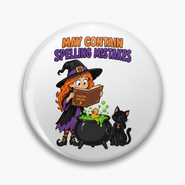 Item preview, May Contain Spelling Mistakes Funny Witch Halloween Design. designed and sold by The-T-In-Retro.