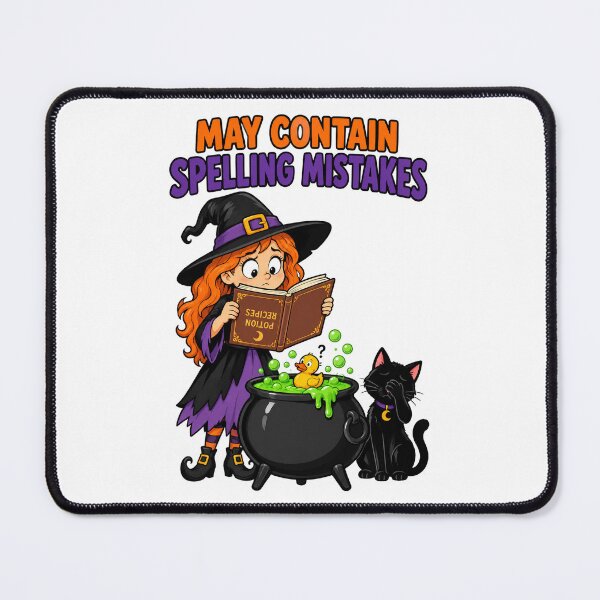 Item preview, May Contain Spelling Mistakes Funny Witch Halloween Design. designed and sold by The-T-In-Retro.