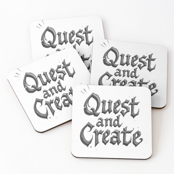 Item preview, Quest and Create - Bold Black Ink Typography Design designed and sold by Qubivibe.