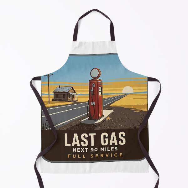 Item preview, Last Gas Next 90 Miles Vintage Gas Pump Prairie Road Trip Sticker designed and sold by DetourDgn.