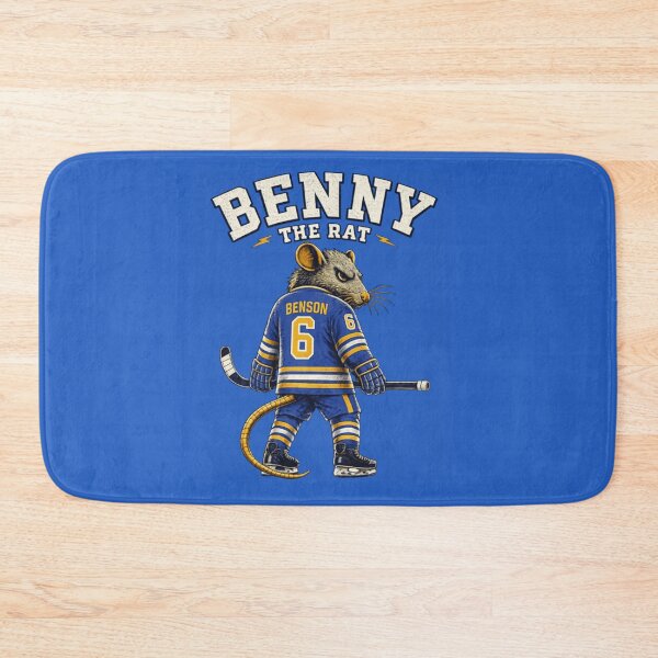Aperçu de l'œuvre Maillot de hockey Benny le Rat Benson 6, dessin animé, vêtement cadeau pour les fans de la LNH créée et vendue par CaseMitch.