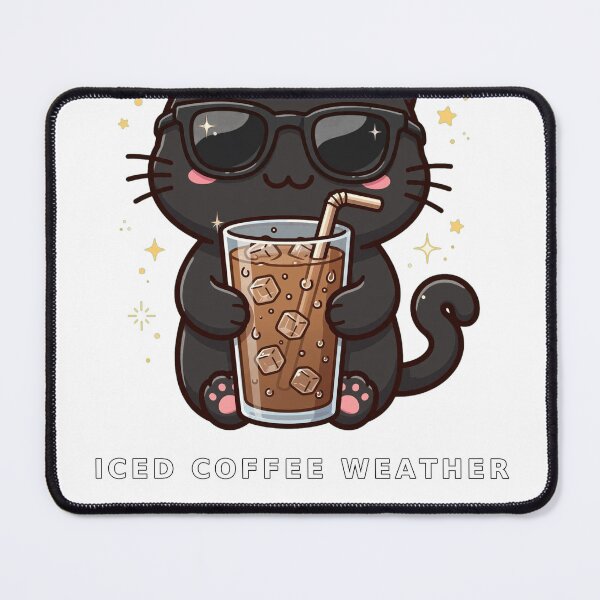 Item preview, Iced Coffee Weather Cool Cat Sunglasses Design designed and sold by FYANSU.