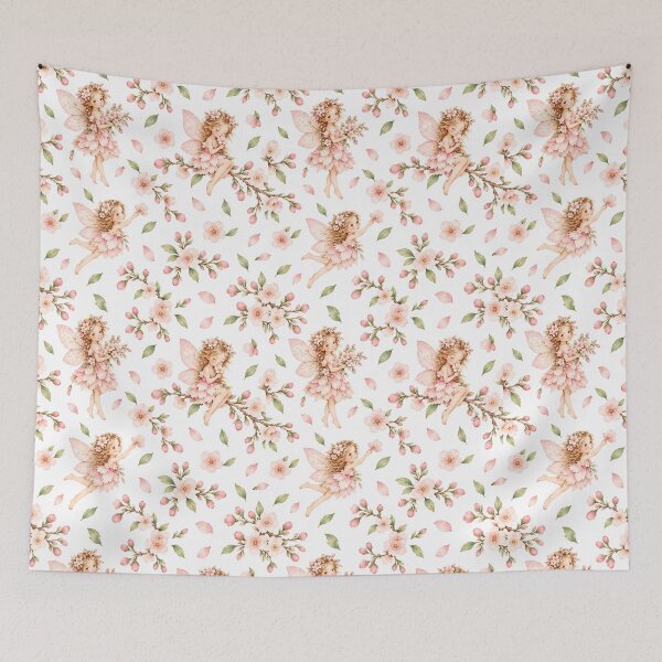 Item preview, Cherry Blossom Fairy – Pink Cottagecore Watercolor Fairy Art designed and sold by looplandger.