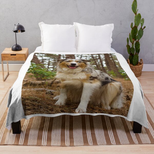Item preview, Smiling Aussie Shepherd In Pine Forest designed and sold by VanGaldo.