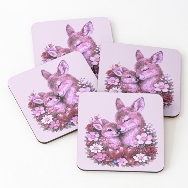 Item preview, Cute Deer Couple Hearts Floral Love designed and sold by the artedivino.
