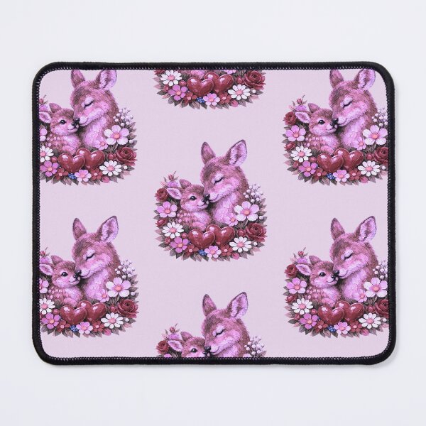 Item preview, Cute Deer Couple Hearts Floral Love designed and sold by the artedivino.