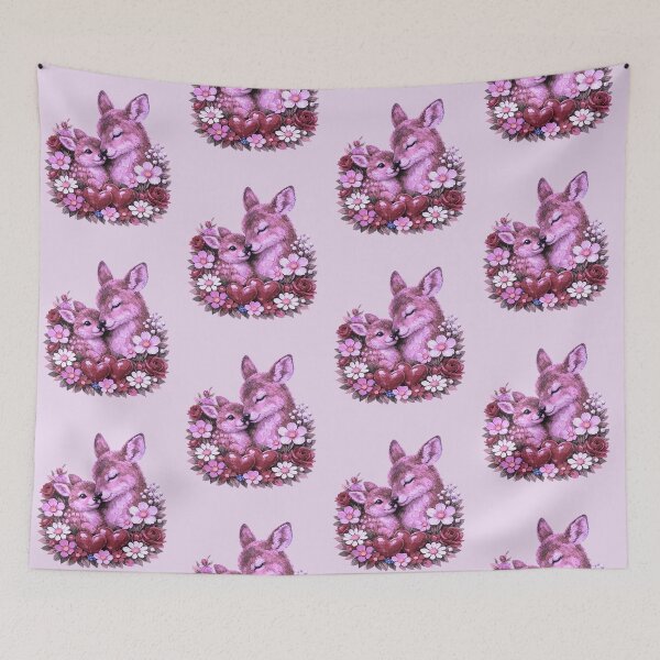 Item preview, Cute Deer Couple Hearts Floral Love designed and sold by the artedivino.