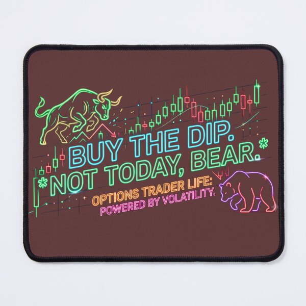 Item preview, Neon Bull vs Bear Buy The Dip Options Trader Art designed and sold by RradhaDesigns.
