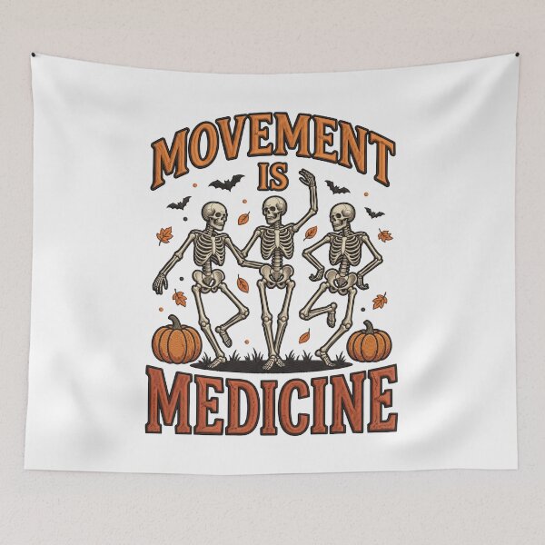 Item preview, Fitness Movement Is Medicine Halloween Skeletons designed and sold by ArtDesignTp.