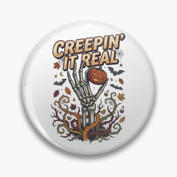 Item preview, Creepin It Real Halloween Shirt – Funny Spooky Skeleton T-Shirt designed and sold by SAJ Design Studio.