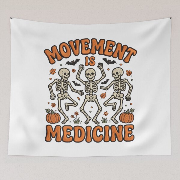 Item preview, Halloween Movement Is Medicine Fitness Skeletons designed and sold by ArtDesignTp.