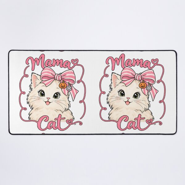 Item preview, Mama Cat Halloween Shirt, Cute Cat Mom Tee, Pink Bow Kitty Shirt, Spooky Cat Lover Gift, Fall Cat Mom T-Shirt designed and sold by DesignArtist.ia.