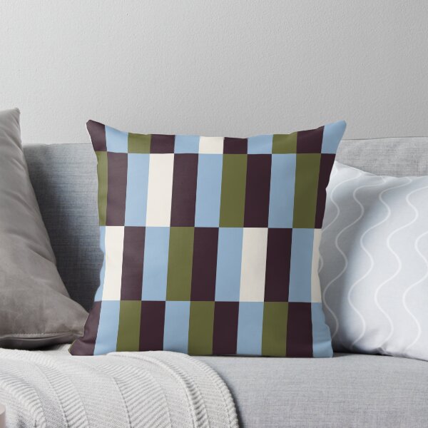 Item preview, Minimal Geometric Rectangles Lines 17 | Stripe Grid Olive Plum Powder Blue designed and sold by MarleneCanto.