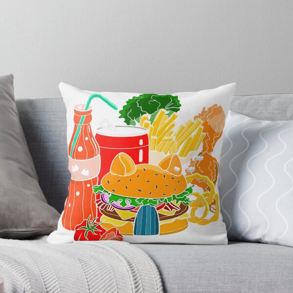 Item preview, cat burger and drinks illustration designed and sold by TsouChiungYu.
