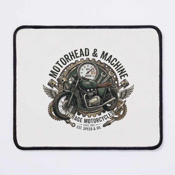 Item preview, vintage motorcycle illustration, mechanic's garage designed and sold by Alexshop43.
