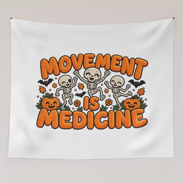 Item preview, Movement Is Medicine Spooky Fitness Skeletons designed and sold by ArtDesignTp.