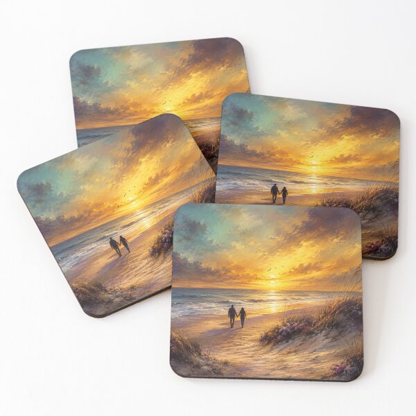 Item preview, Eternal Horizon - Romantic Coastal Sunset Beach Painting designed and sold by Joey Santiago.