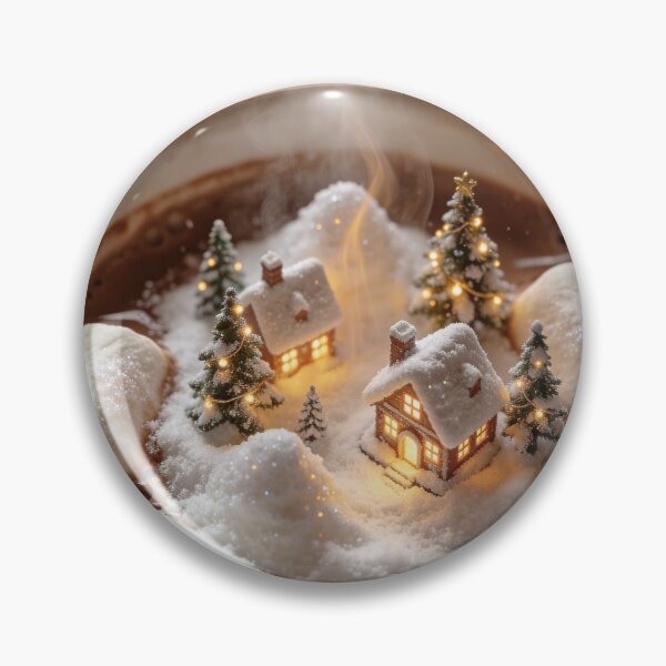 Item preview, Cozy Christmas Village in Hot Chocolate Cup designed and sold by OksArtStudio.